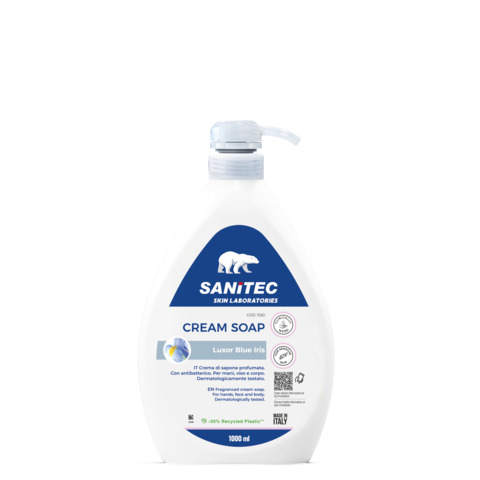 Crema di sapone profumata idratante Sanitec Luxor Blue Iris con antibatterico 1 L – 1020