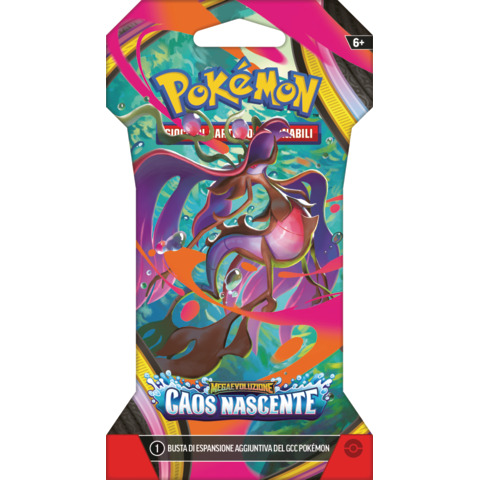 24 bustine da 10 carte da gioco Pokémon Megaevoluzione – Caos Nascente in Paper Sleeve – PK10404-I