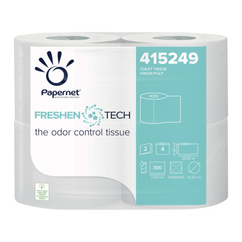 Carta igienica Papernet Freshen Tech a 2 veli in pura cellulosa – bianco – conf. 4 pz – 415249