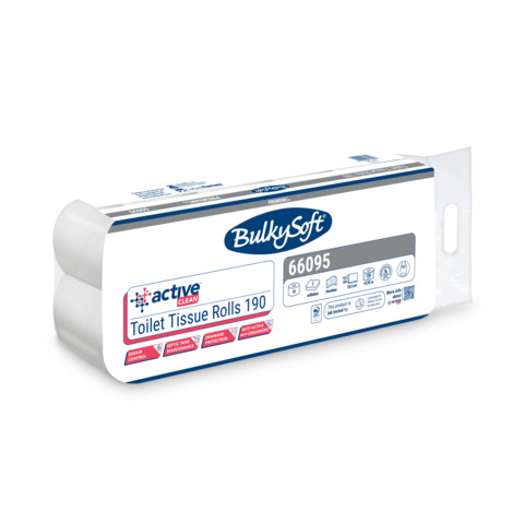 Carta igienica 2 veli Bulkysoft Active Clean in cellulosa – bianco – 12 conf. da 10 rotoli cad. – 66095.E20