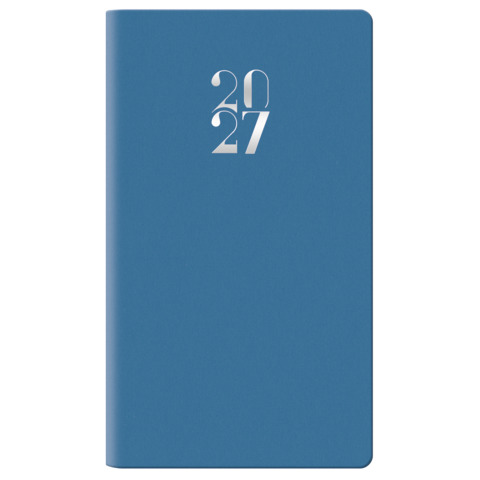 Agenda settimanale 2027 tascabile Egadi copertina gommata 8×14 cm azzurro – 27-125FT-C06