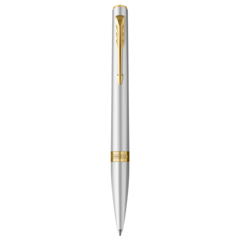 Penna a sfera Parker Meridian cromata – finiture dorate – punta M – inchiostro blu – confezione regalo Chrome GT