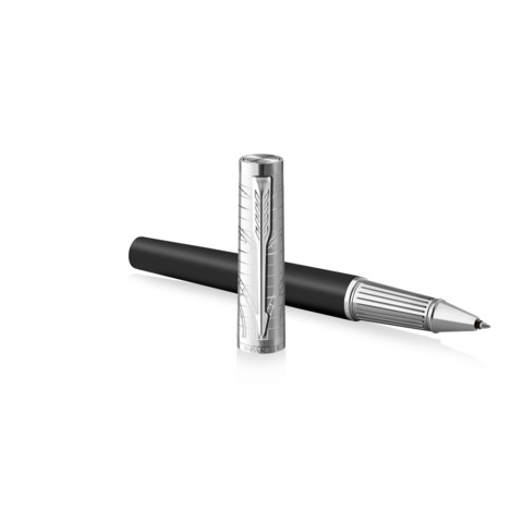 Penna roller Parker Ingenuity Legacy of Flight – nera e cromata – punta fine – inchiostro nero roller F – 2227809