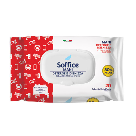 Salviette detergenti e igienizzanti per la pulizia delle mani 80% alcol – conf. 20 pz – 4077N