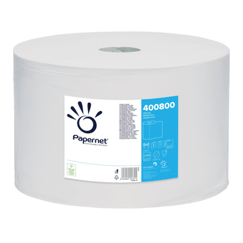 Bobina industriale Papernet – 2 veli – 741 m – pura cellulosa – bianco 400800