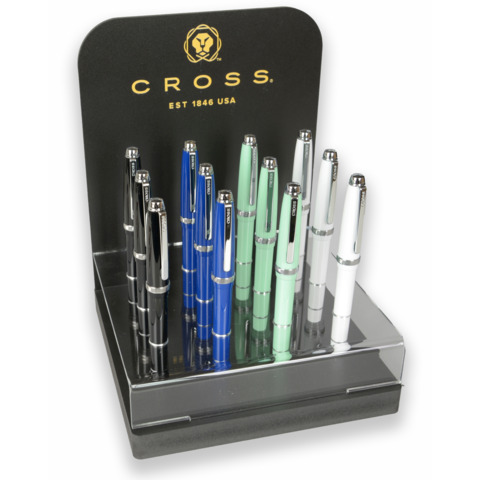 Espositore 6 penne a sfera + 6 penne roller Cross Lume colori assortiti E999983