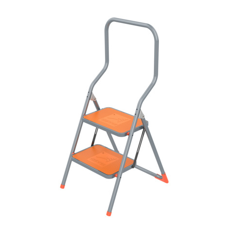 Sgabello in acciaio Gierre Sgabby Plus con parapetto alto a 2 gradini 0,47xH.1,16 m – B0120