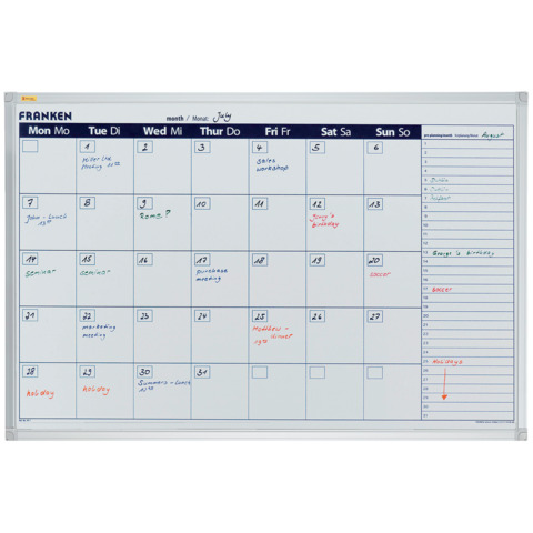Planner mensile magnetico cancellabile a secco Valueline 90×60 cm VO-7