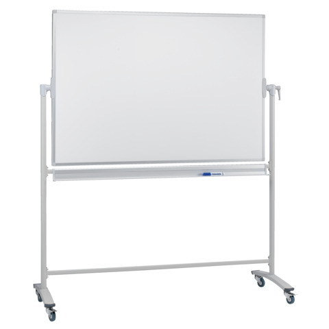 Lavagna bianca magnetica girevole mobile in acciaio Franken 120×90 cm STC201