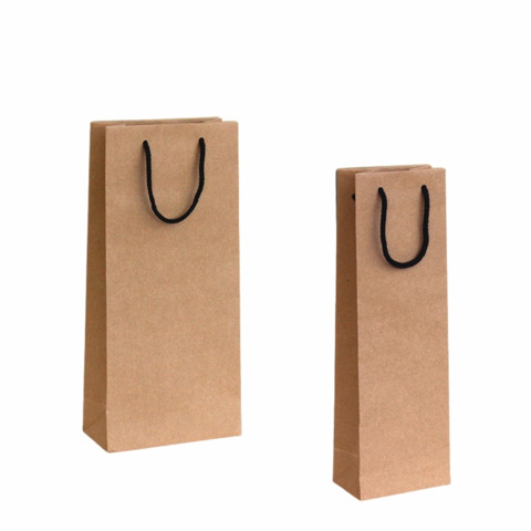 Shopper Kraft Avana Florio Carta con manico in corda nero – 9x12x39 cm – 56955