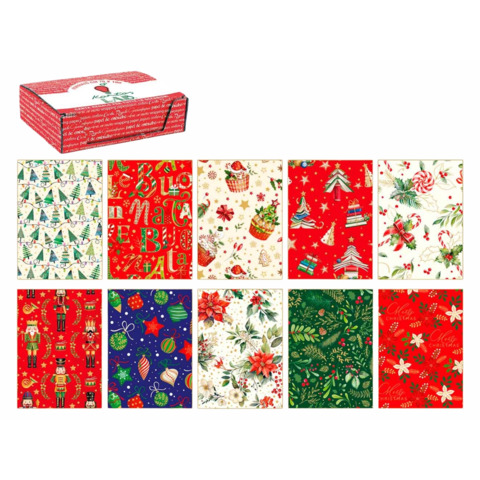 Carta regalo Kartos linea Natale – 70×100 cm – conf. da 100 fogli in soggetti assortiti – 18052