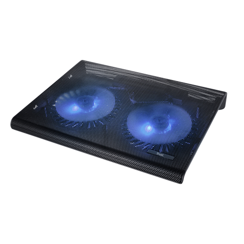 TRUST BASE DI RAFFREDDAMENTO PER LAPTOP CON DOPPIA VENTOLA ILLUMINATA BLU – AZUL – NERO