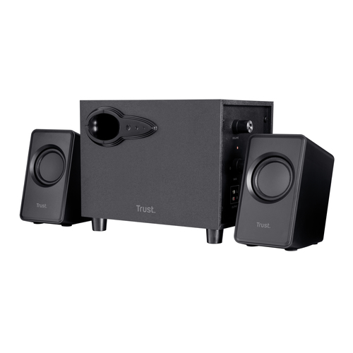 TRUST SET ALTOPARLANTI SPEAKERS 2.1 18W PICCO (9W RMS) CON SUB WOOFER LEGNO – AVORA – NERO