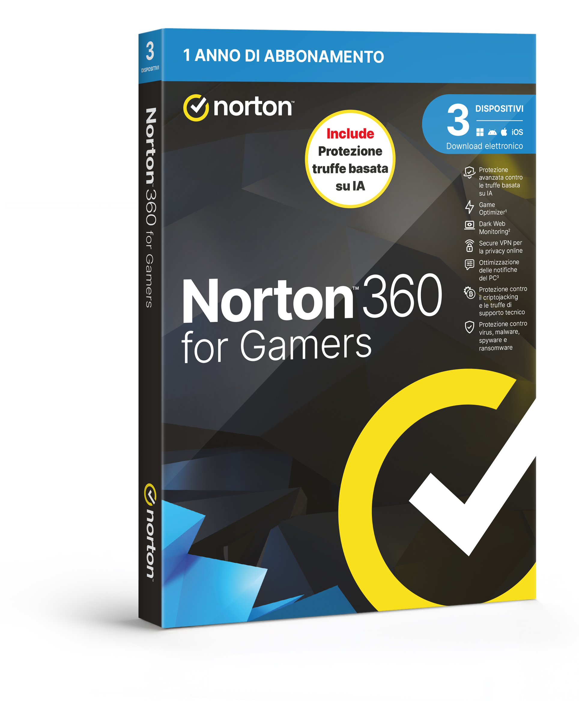 NORTON 360 FOR GAMERS 2026 -ANTITRUFFA- 3 DISPOSITIVI 12 MESI 50GB – IT BOX