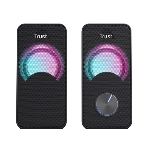 TRUST SET ALTOPARLANTI SPEAKERS 2.0 12W PICCO (6W RMS) ILLUMINATI LED RGB – ARYS – NERO