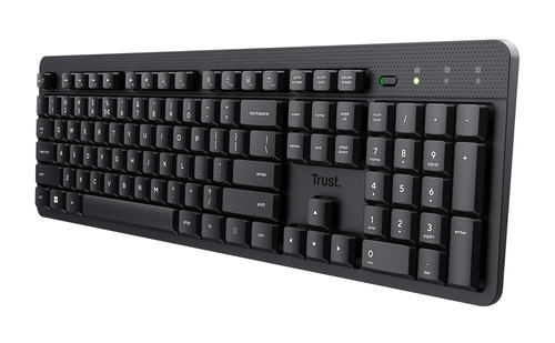 TRUST TASTIERA WIRELESS SILENZIOSA RESISTENTE AGLI SVERSAMENTI – LAYOUT ITALIANO – ODY II – NERO