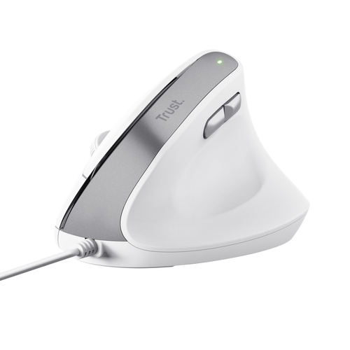 TRUST MOUSE ERGONOMICO BAYO II, BIANCO