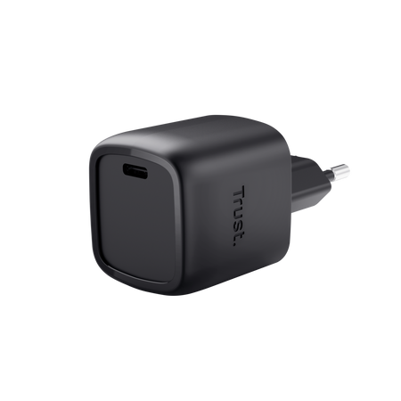 TRUST ALIMENTATORE/CARICABATTERIA 30W USB-C GAN – PLASTICA RICICLATA 50 – MAXO – NERO