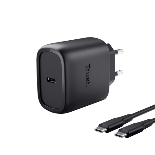 TRUST ALIMENTATORE/CARICABATTERIA 45W USB-C GAN – CAVO RICARICA 2M INCLUSO – PLASTICA RICICLATA 50