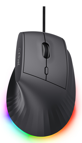 TRUST MOUSE ERGONOMICO VERTICALE CABLATO 1,7M RGB 12.800 DPI – 6 TASTI PROGRAMMABILI – GXT 145 REXXA