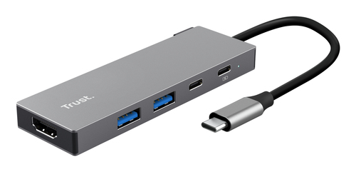 TRUST ADATTATORE DOCKING STATION MULTIPORT 5 IN 1, 1 HDMI 4K(60HZ), 1 USB-C PD, 1 USB-C, 2 USB-A 3.2