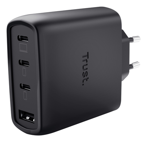 TRUST ALIMENTATORE/CARICABATTERIA 65W 4 PORTE (3 USB-C, 1 USB-A) GAN – CAVO RICARICA 2M INCLUSO – PL