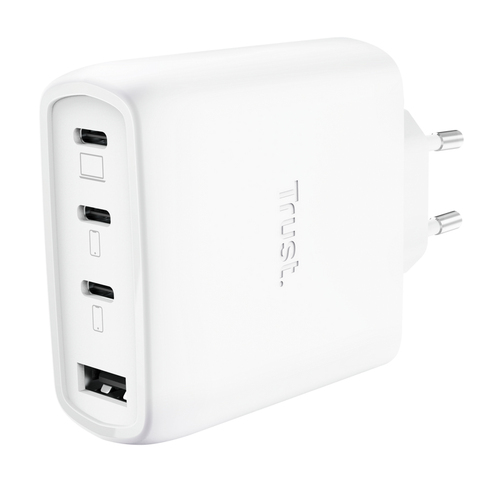 TRUST ALIMENTATORE/CARICABATTERIA 65W 4 PORTE (3 USB-C, 1 USB-A) GAN – CAVO RICARICA 2M INCLUSO – PL