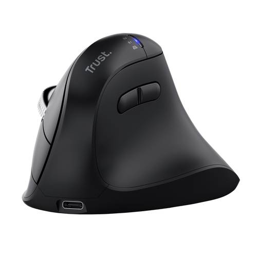 TRUST MOUSE ERGONOMICO VERTICALE HYPERSCROLL WIRELESS RICARICABILE MULTICONNECT 2x BT + WL 2,4GHZ (U
