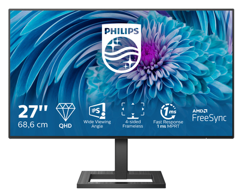 PHILIPS MONITOR 27 LED IPS QHD 16:9 1MS 75HZ, 350 CDM, DP/HDMI, REG ALTEZZA, MULTIMEDIALE