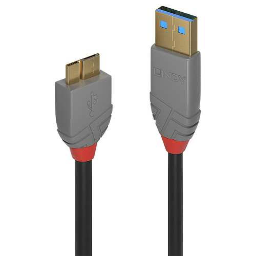LINDY CAVO USB 3.2 TIPO A A MICRO-B, 5 GBIT/S, ANTHRA LINE, 0.5M