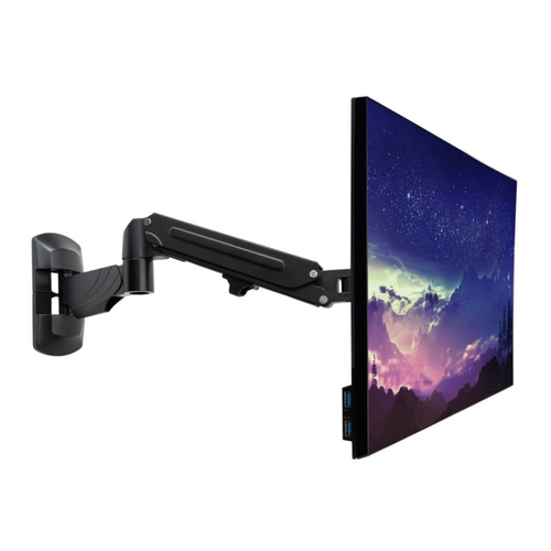 Supporto a parete per display con braccio a gas – Nero – Montaggio a parete di un singolo display co