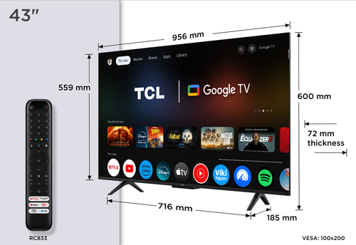 TCL SMART TV QLED 43 4K