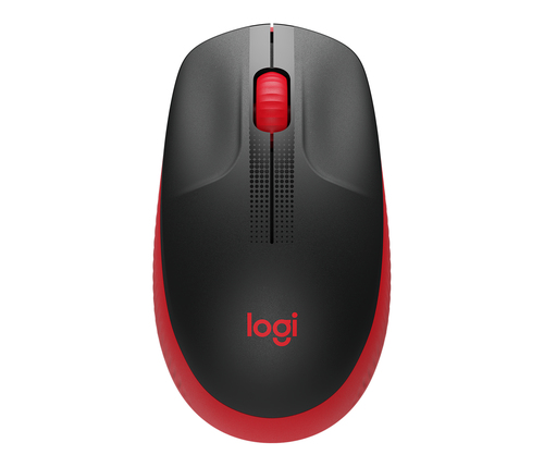 LOGITECH MOUSE WIRELESS M190 FULL-SIZE, OTTICO, USB, ROSSO