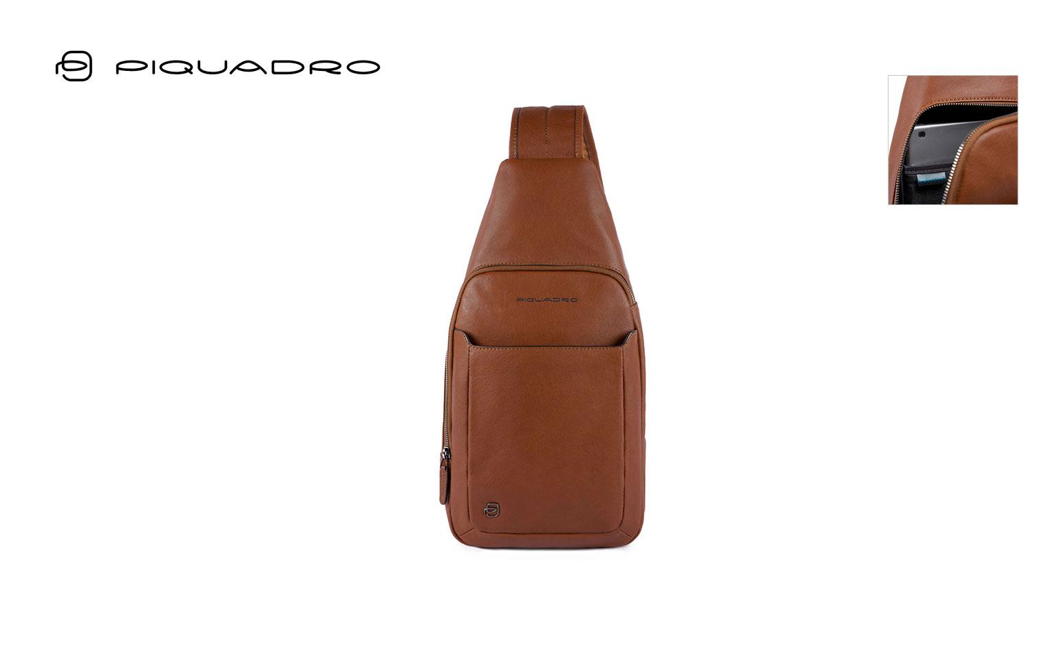 ZAINO MONOSPALLA PORTA IPAD IN PELLE PIQUADRO