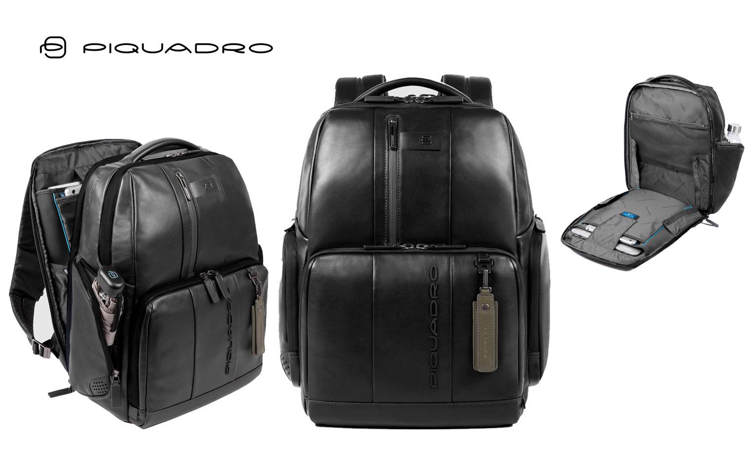 ZAINO UOMO FAST-CHECK PORTA COMPUTER IN PELLE PIQUADRO
