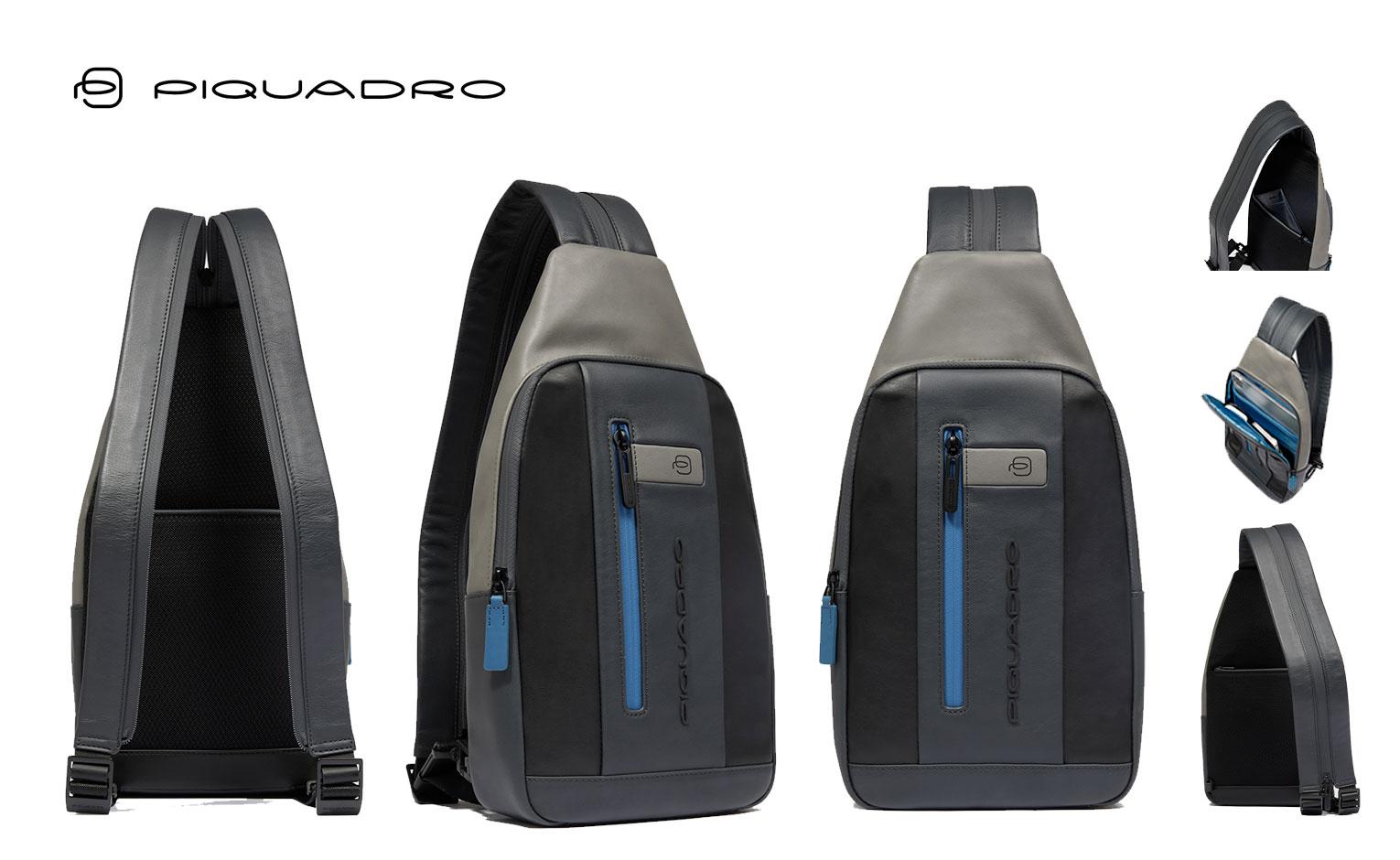 ZAINO MONOSPALLA UOMO PORTA IPAD IN PELLE PIQUADRO