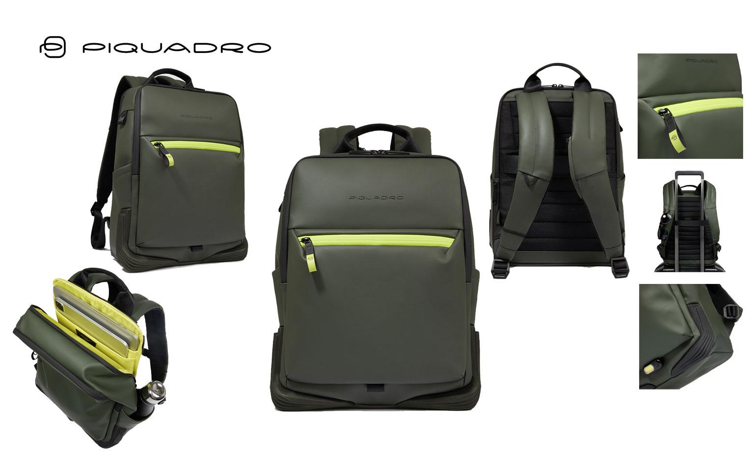 ZAINO PORTA COMPUTER IN TESSUTO GOMMATO PIQUADRO