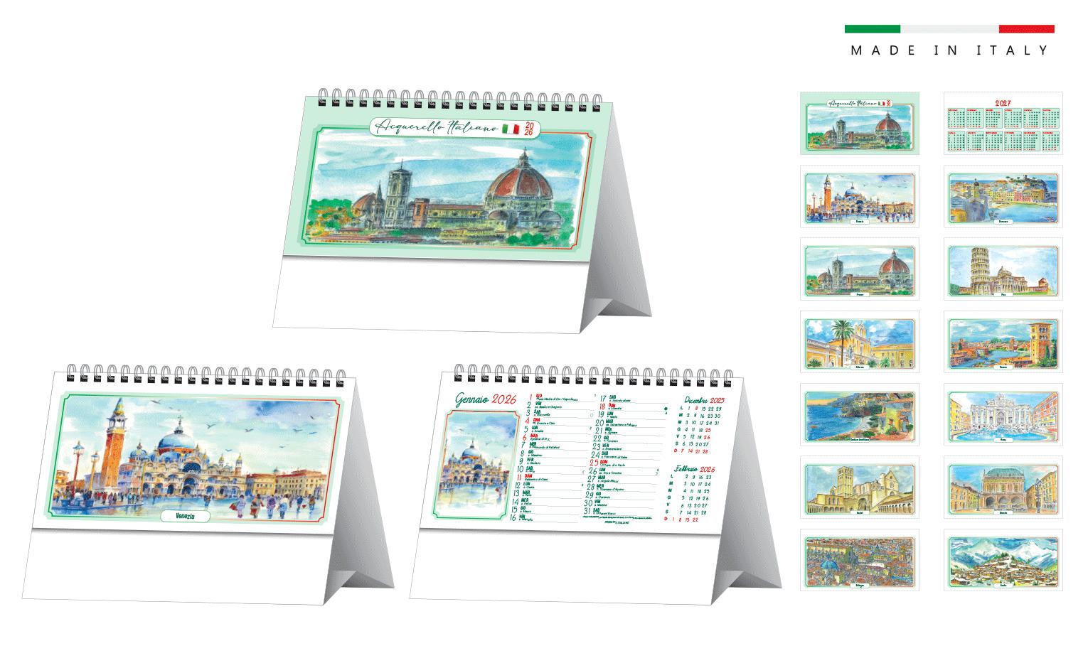 Calendario da tavolo ACQUERELLO ITALIANO