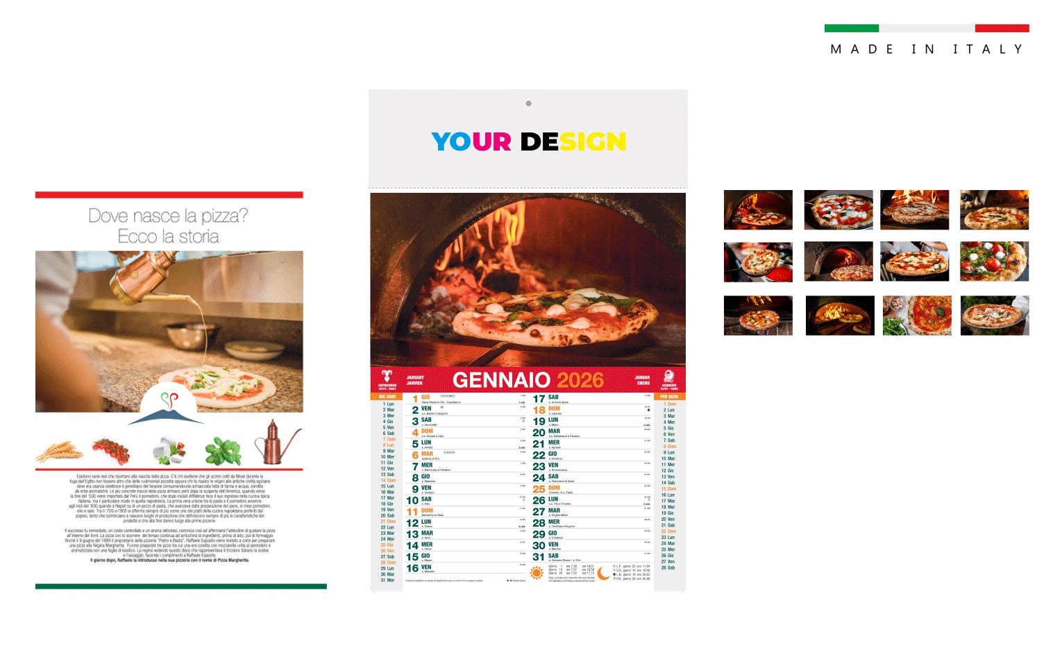Calendario LA PIZZAmensile 12 fogli 28,8×47