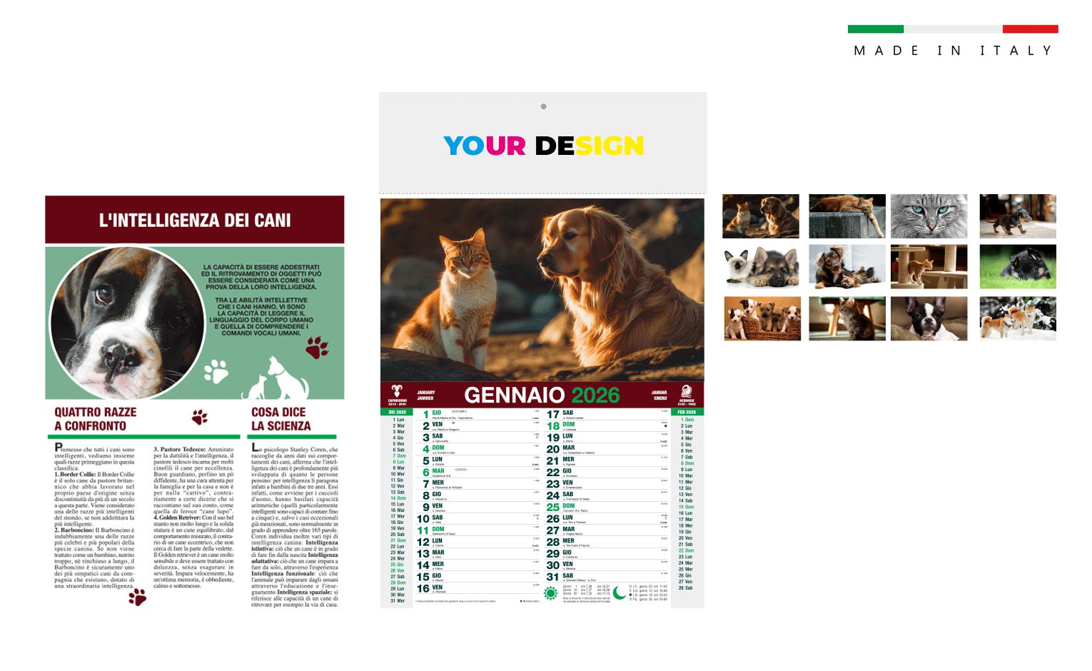 Calendario CUCCIOLImensile 12 fogli 28,8×47