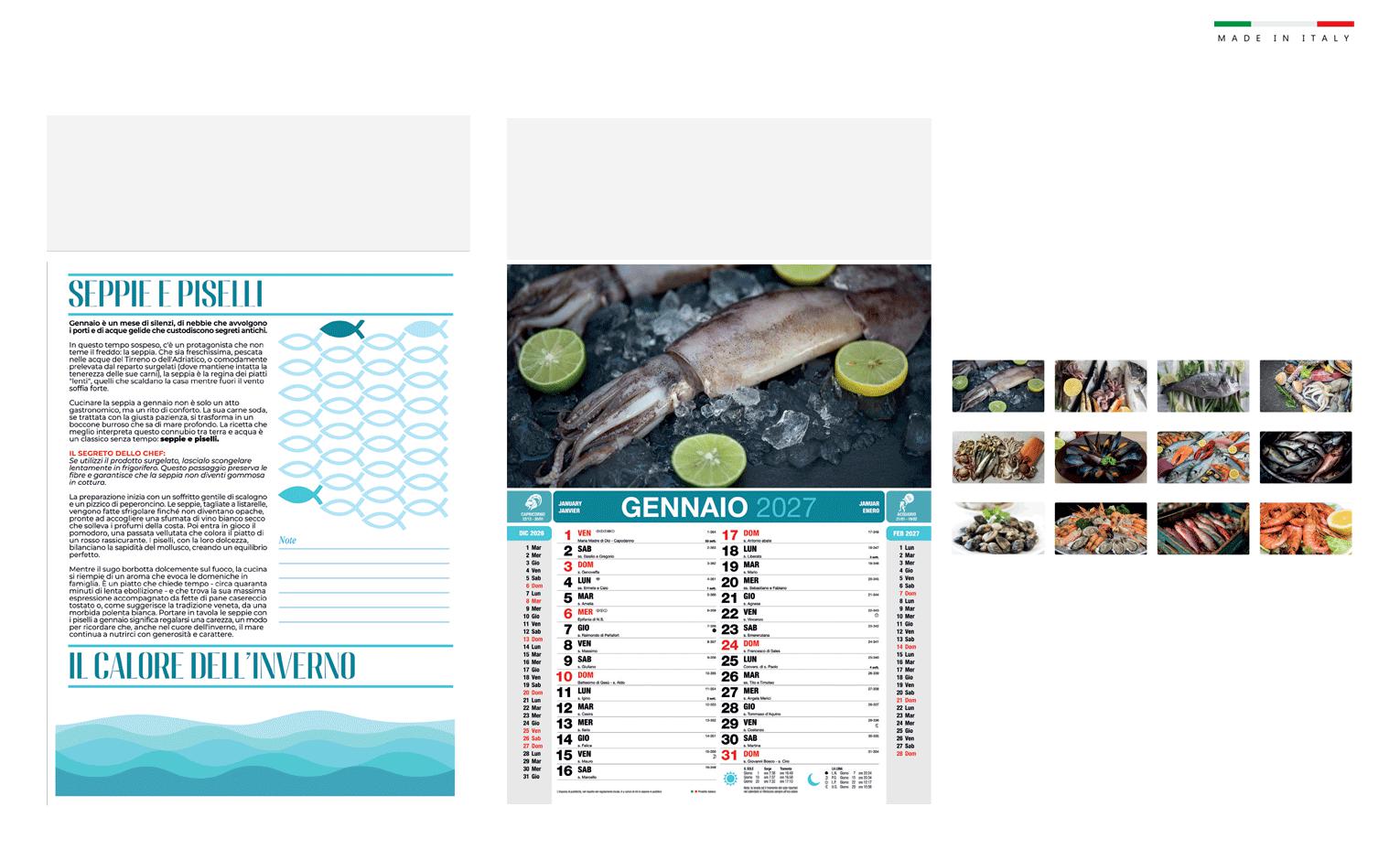 Calendario SAPORI DEL MARE mensile 12 fogli 28,8×47