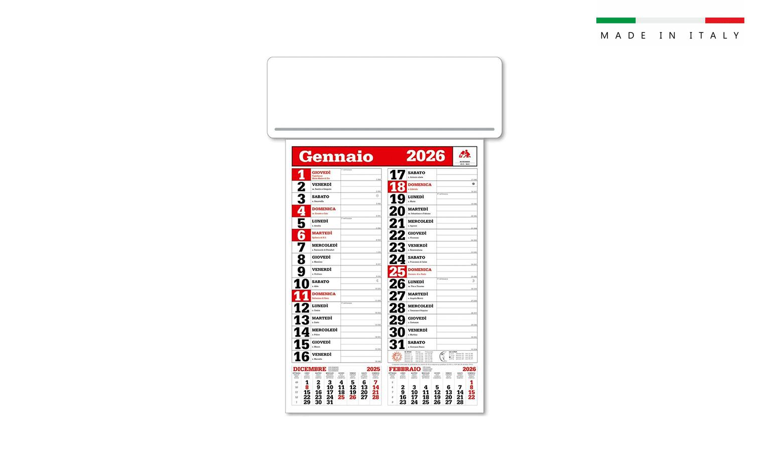 CALENDARIO PASSAFOGLI CON ASTINA 35×54
