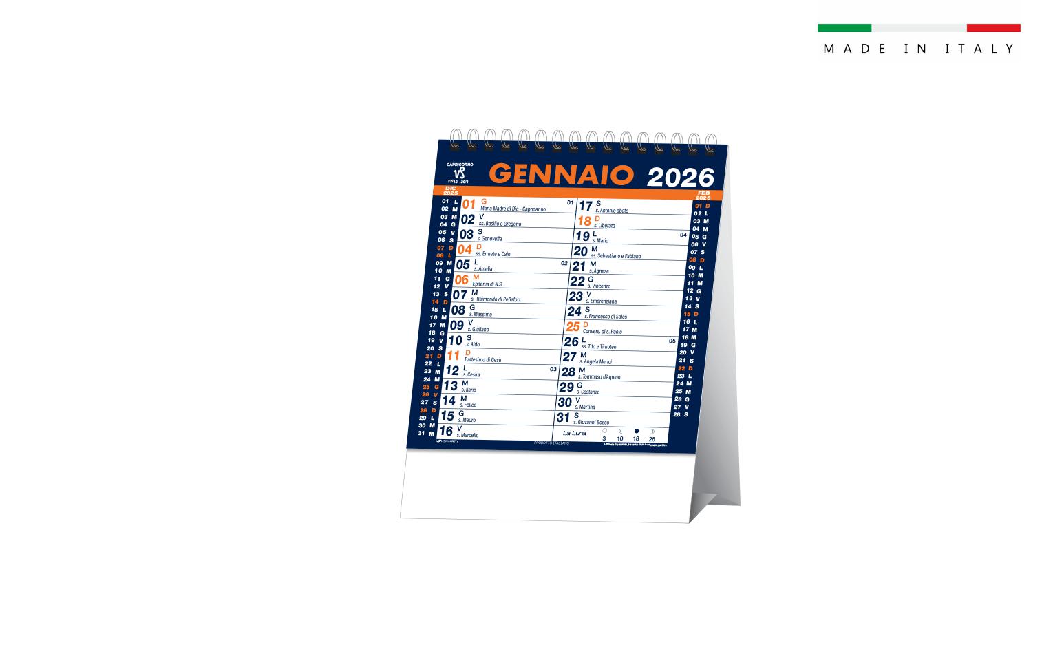 CALENDARIO CANADESEDA TAVOLO 14,5×19