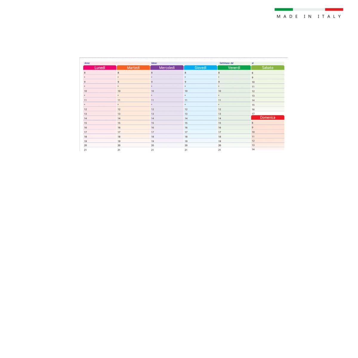 MINI PLANNING MULTICOLOR 29,2×14,5cm 50 FOGLI
