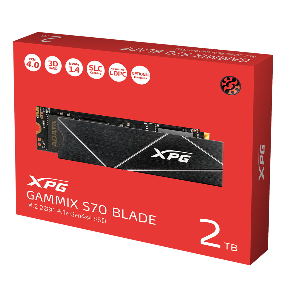 ADATA SSD GAMING INTERNO S70 BLADE PCIe Gen4x4 M.2 2280 2TB