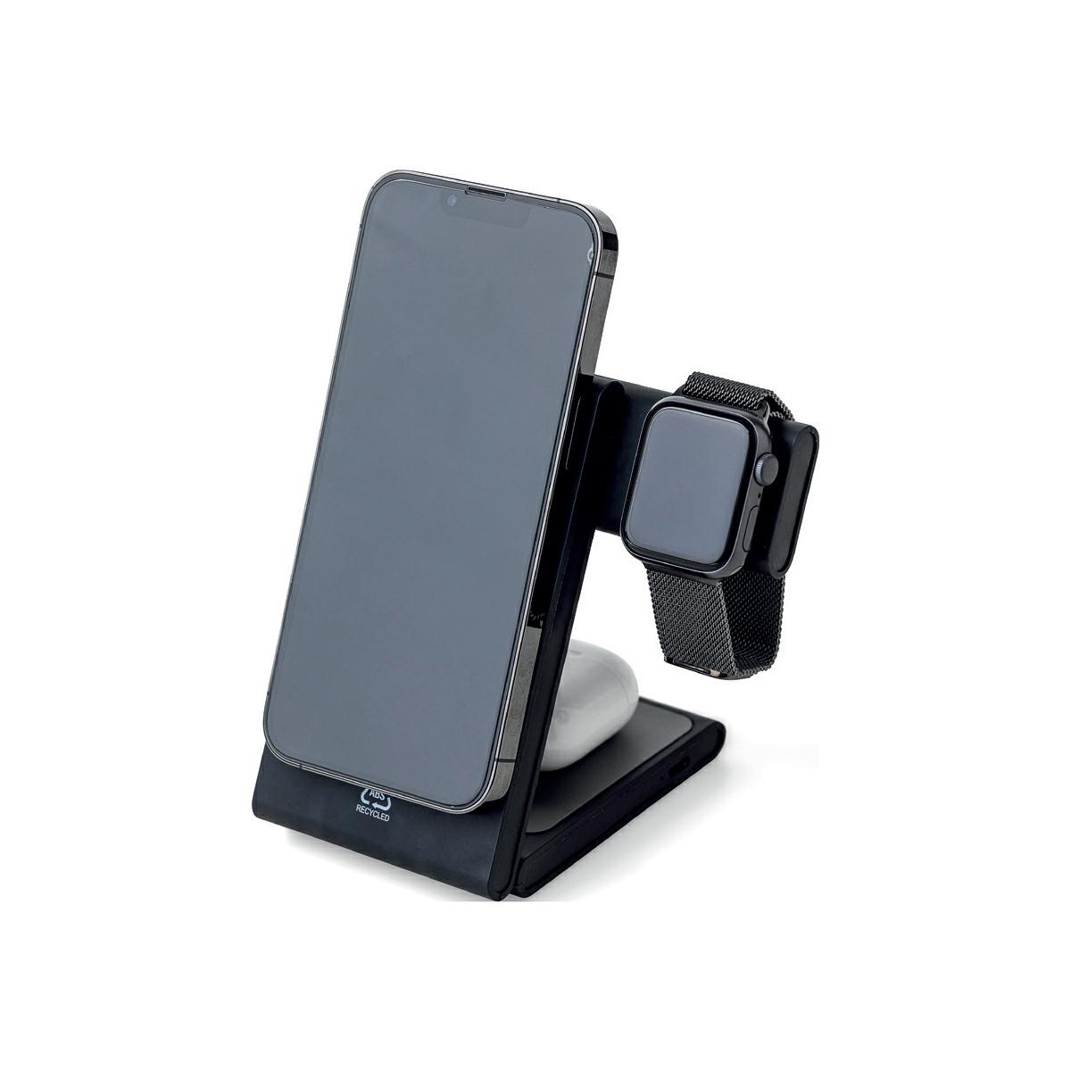 STAZIONE DI RICARICA WIRELESS 3IN1 IN ABS RICICLATO
