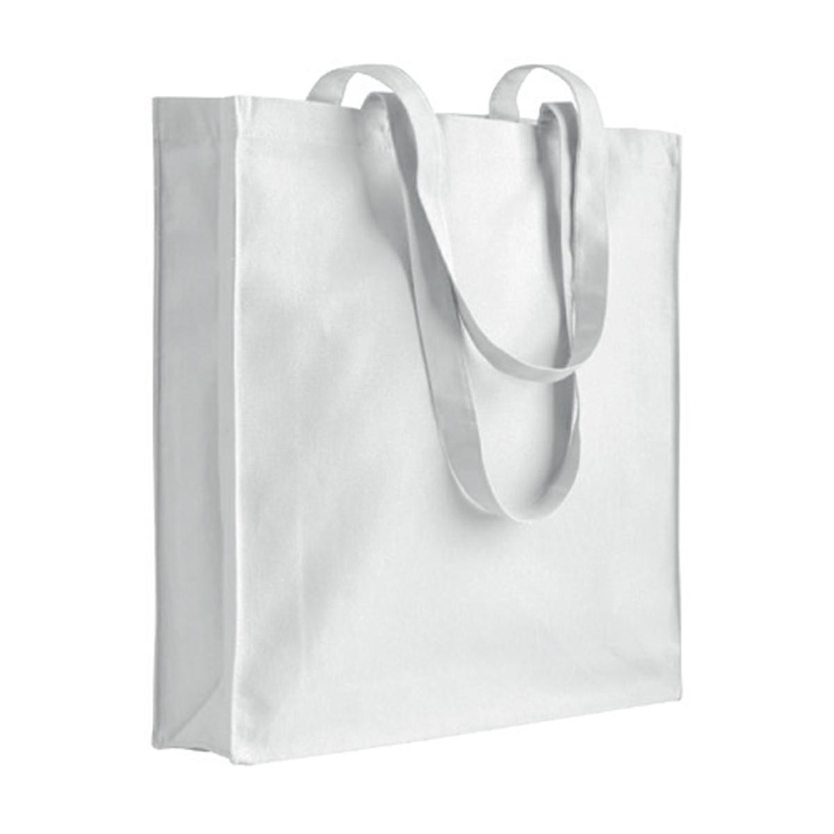 SHOPPER IN COTONE CON SOFFIETTO 180G MANICI LUNGHI 38x42x8