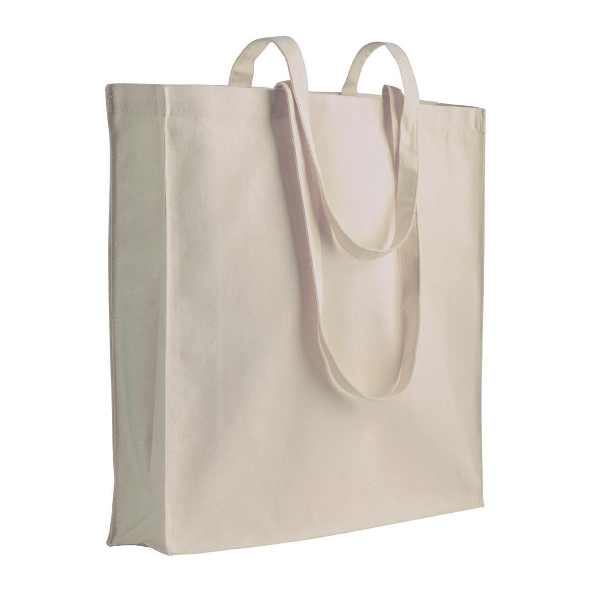 SHOPPER IN COTONE CON SOFFIETTO 38x42x8 cm