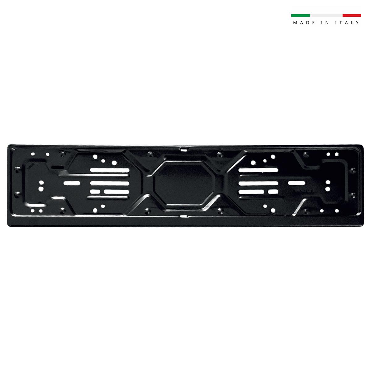 Portatarga posteriore in metallo nero Made in Italy