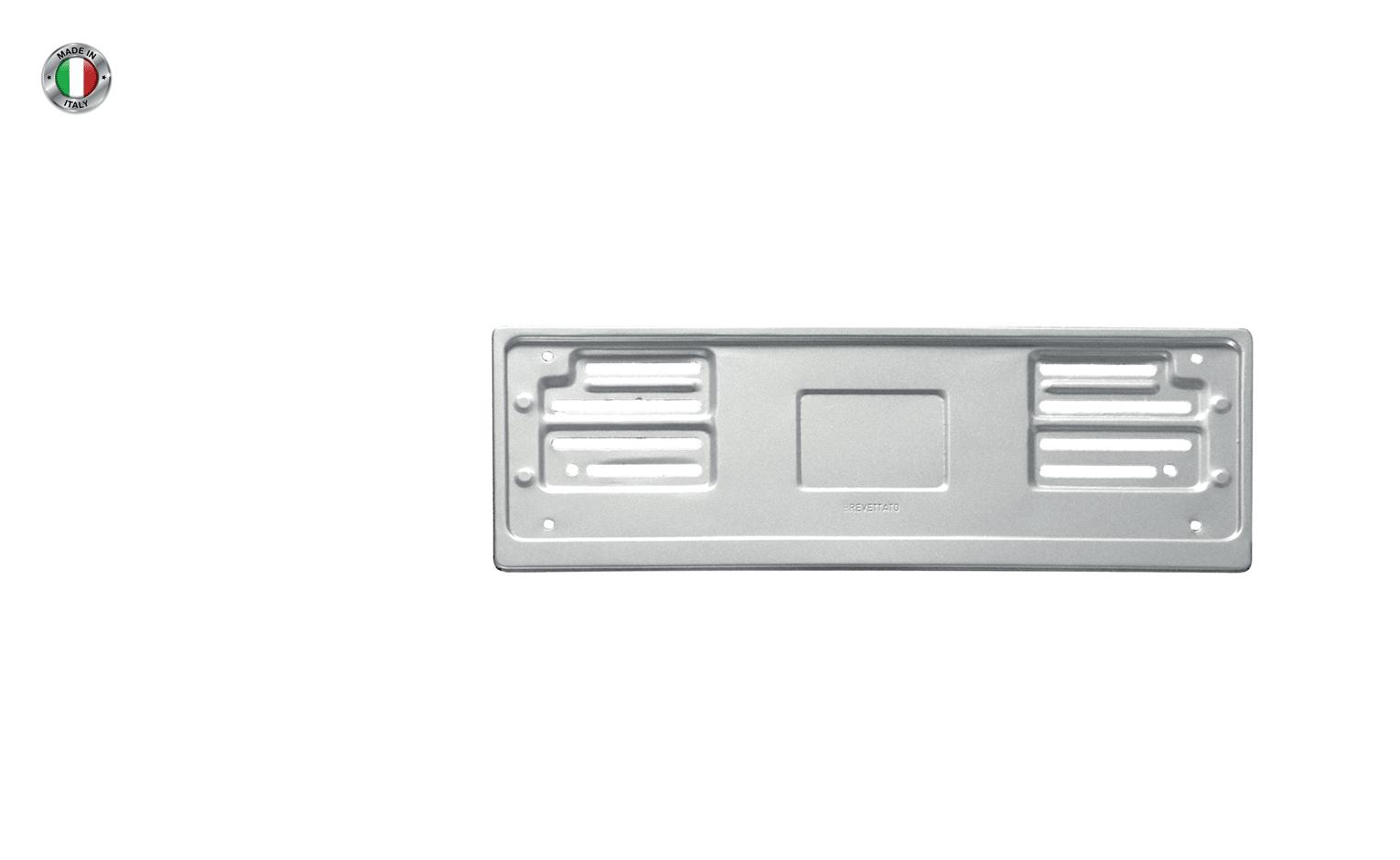 Portatarga anteriore in metallo grigio  Made in Italy